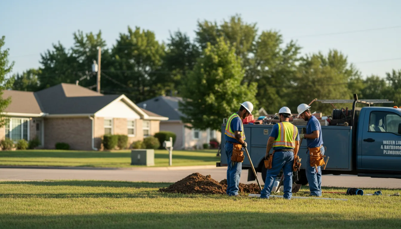 Residential water line and bathroom plumbing service in Boles, AR